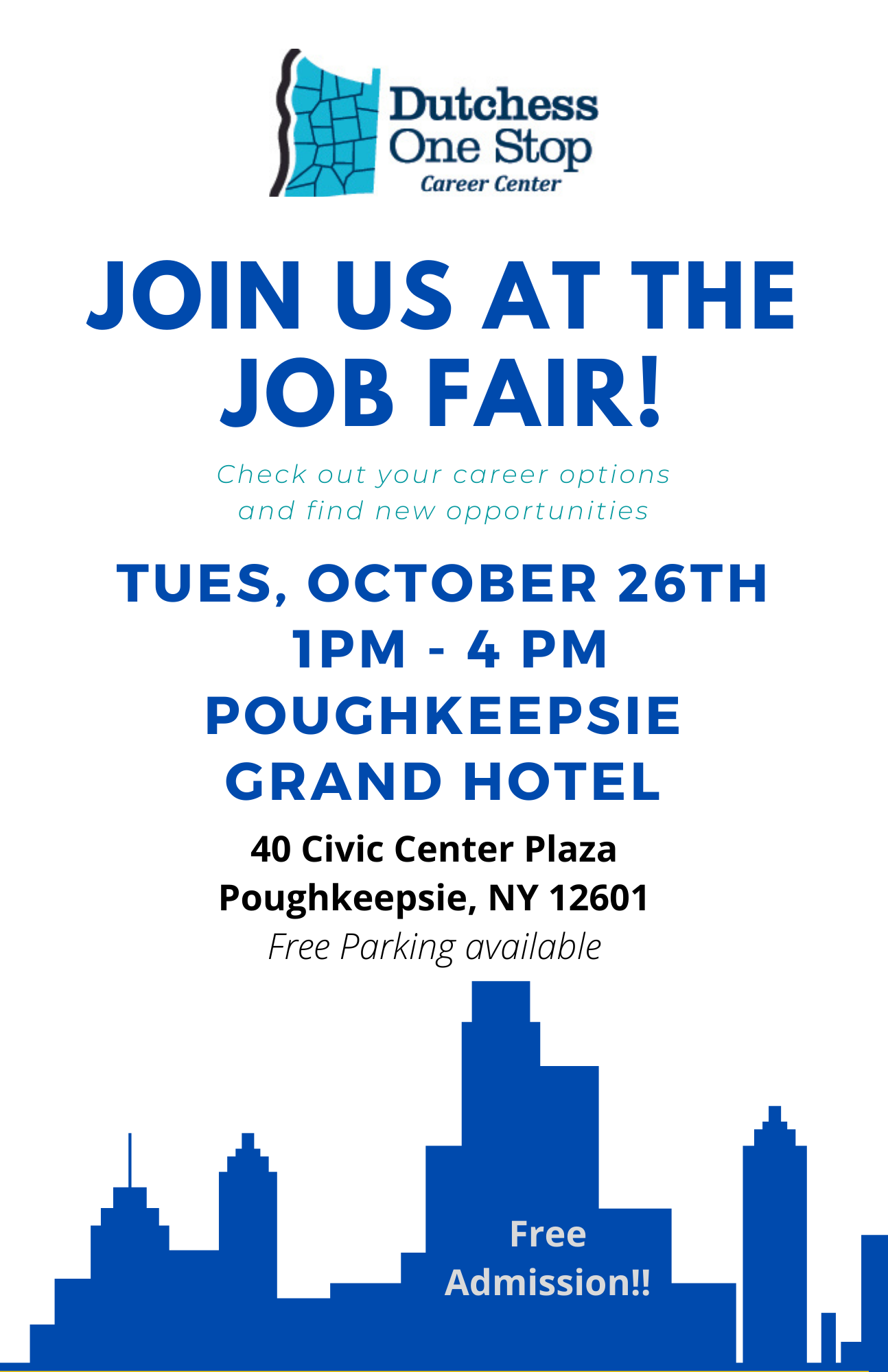 Job Fair at Poughkeepsie Grand Hotel on 10/26/21